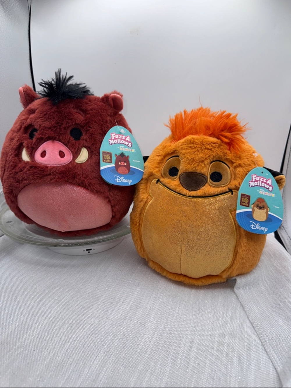 Squishmallows Fuzz-A-Mallows Disney's Timon and Pumbaa from The Lion King. 8”